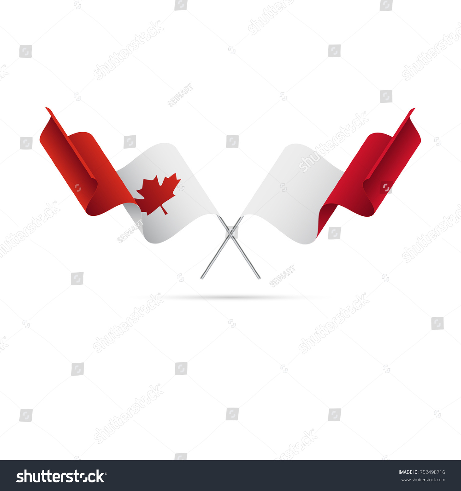 Canada And Malta Flags Crossed Flags Vector Royalty Free Stock Vector 752498716 7272