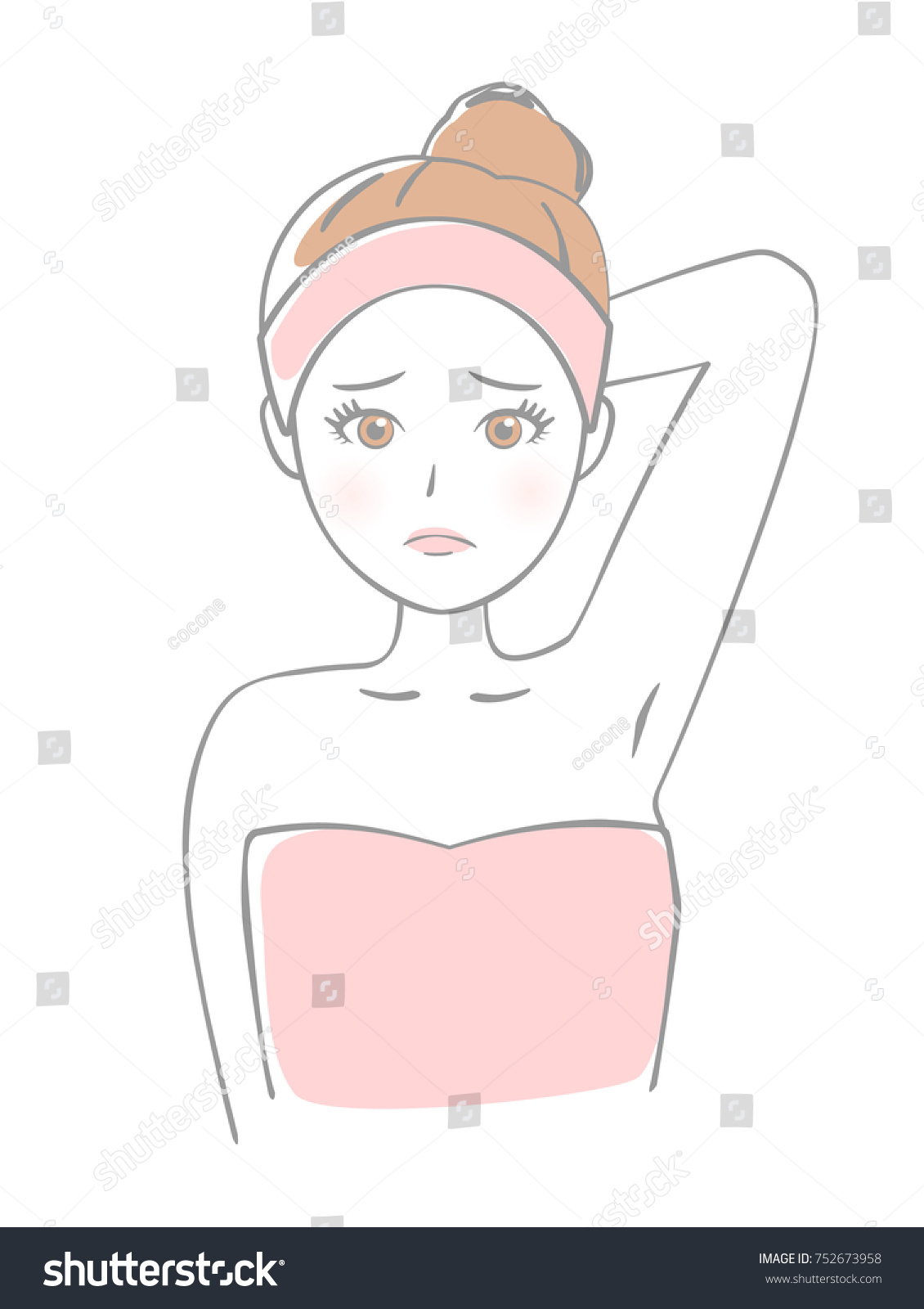 A woman showing her armpit - Royalty Free Stock Vector 752673958 ...