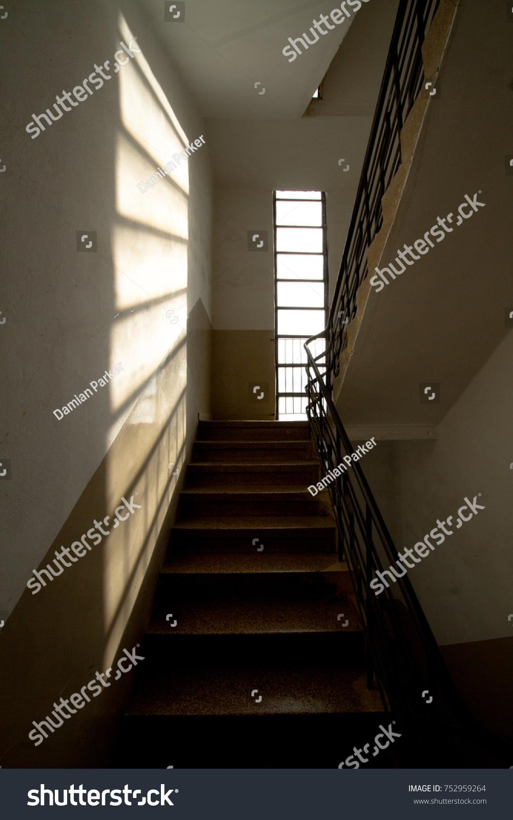stairs with windows and sunlight
 #752959264