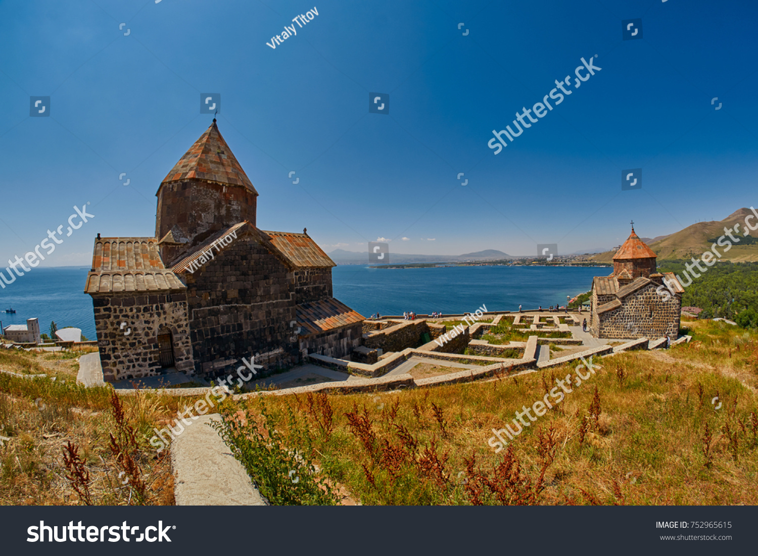 Famous Sevanavank Monastery on Sevan Lake in Armenia #752965615