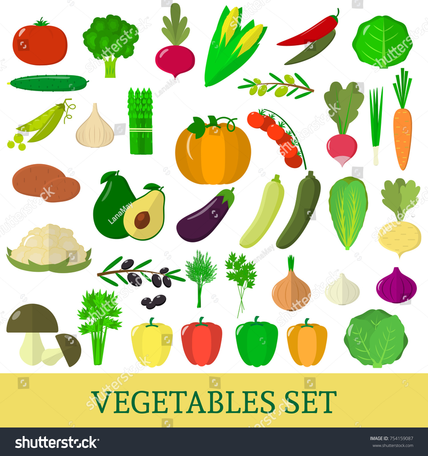 A set of vegetables. Organic vegetarian healthy food isolated on a white background. . #754159087