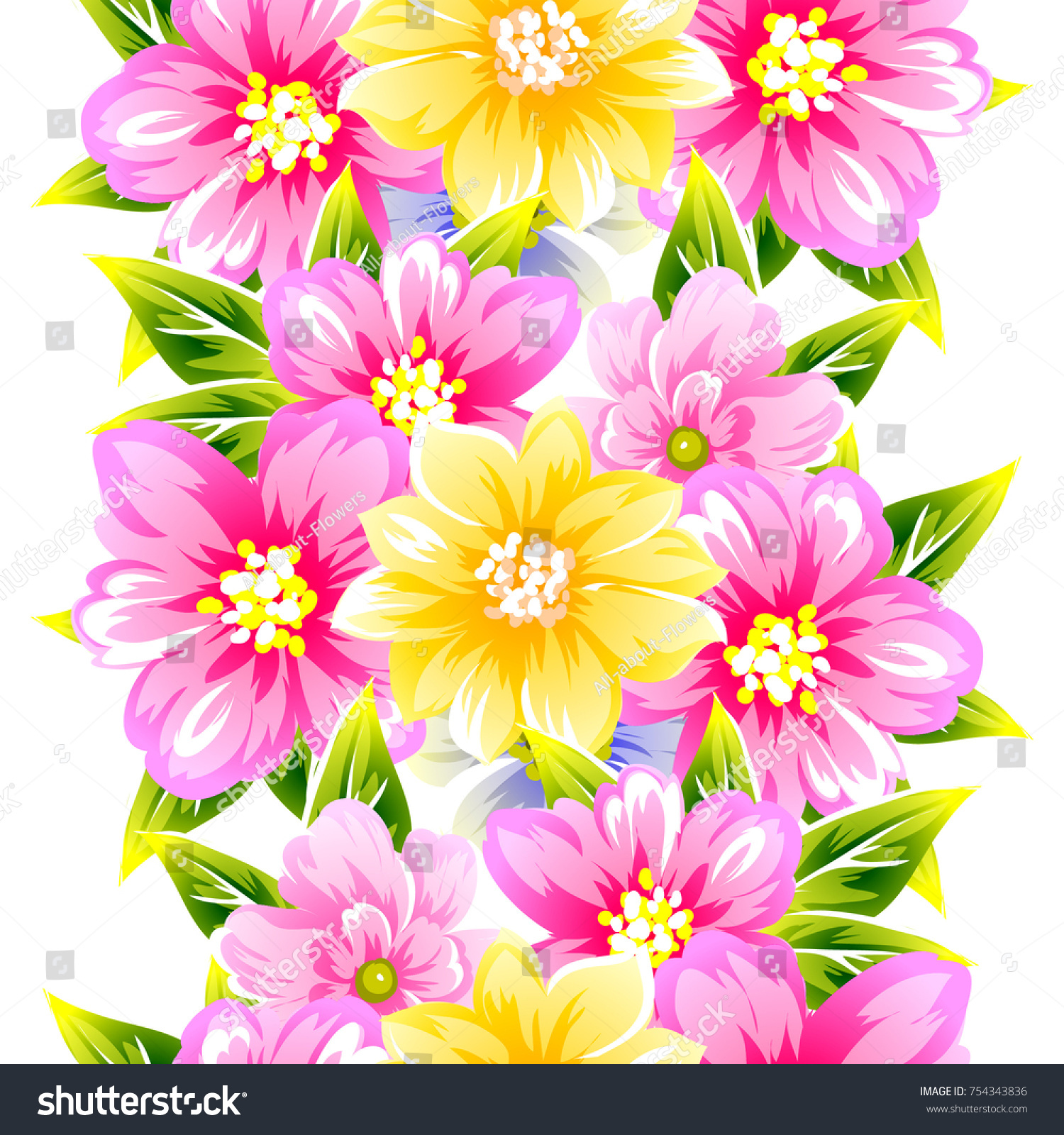 Abstract elegance seamless pattern with floral background #754343836