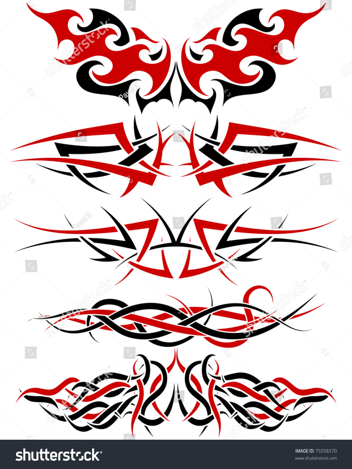 Black With Red Patterns Of Tribal Tattoo For Royalty Free Stock Photo   Avopix 75558370 