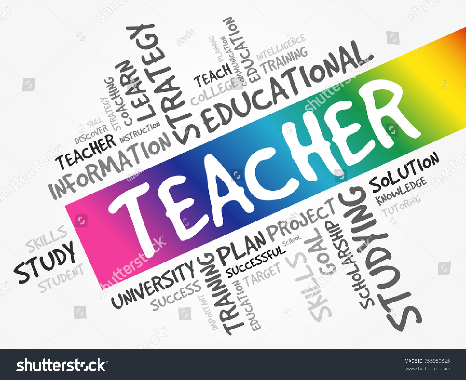 TEACHER word cloud collage, education concept - Royalty Free Stock ...