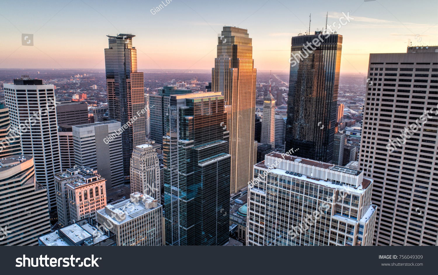 Minneapolis Skyline - Aerial #756049309