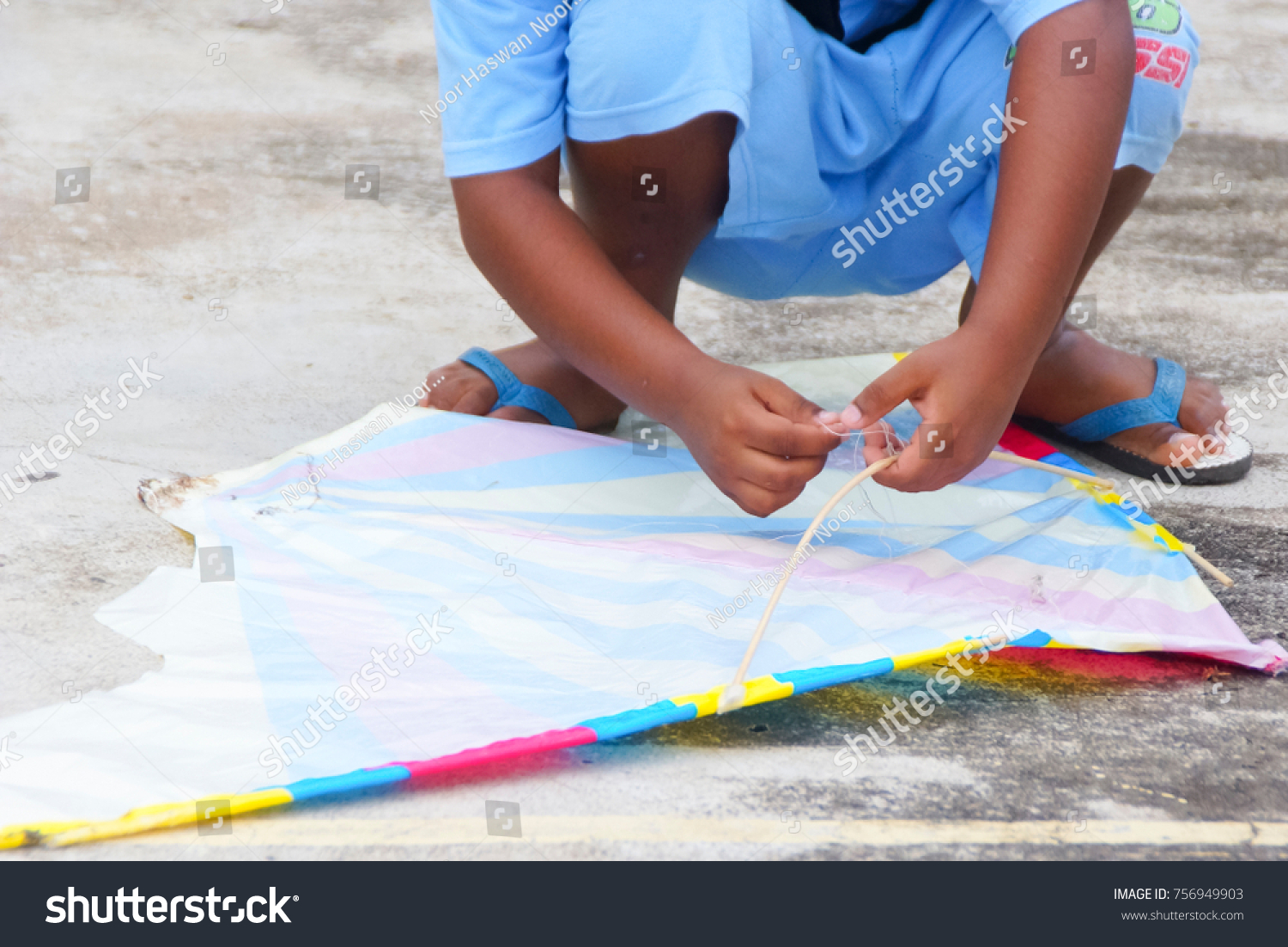 Children Playing Kite #756949903