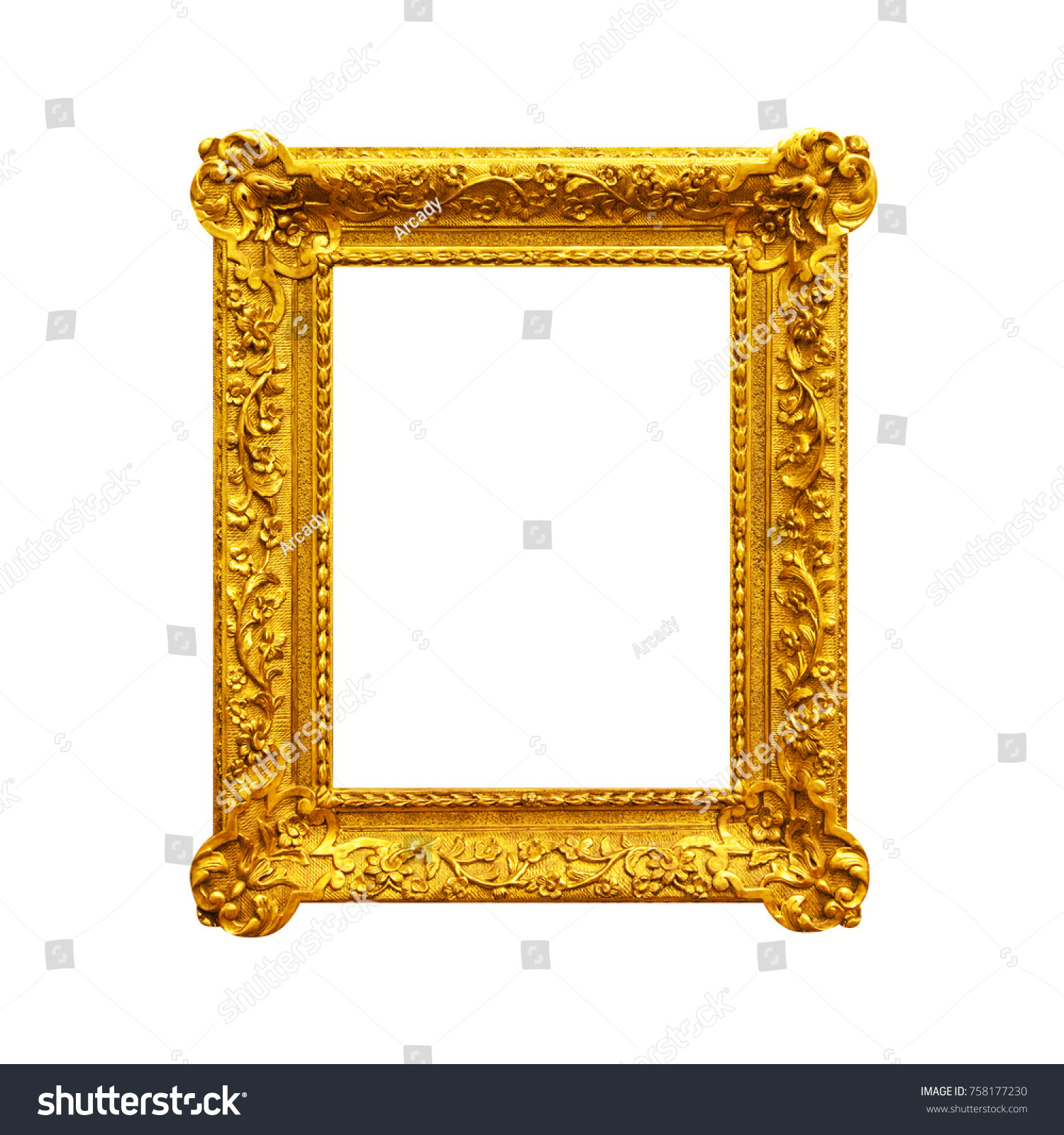 Vintage ornate frame isolated on white background #758177230