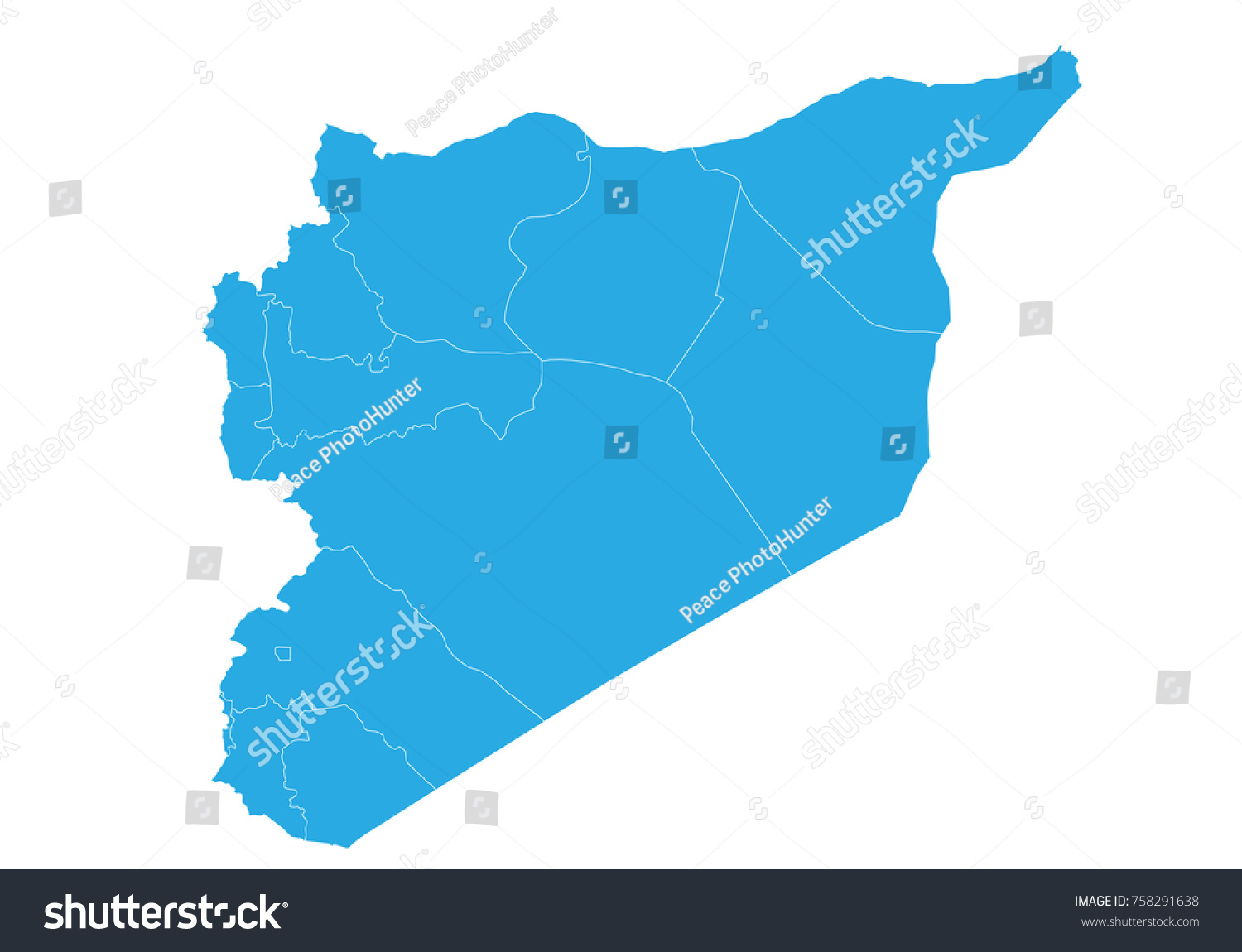 Map of syria. High detailed vector map - syria. #758291638