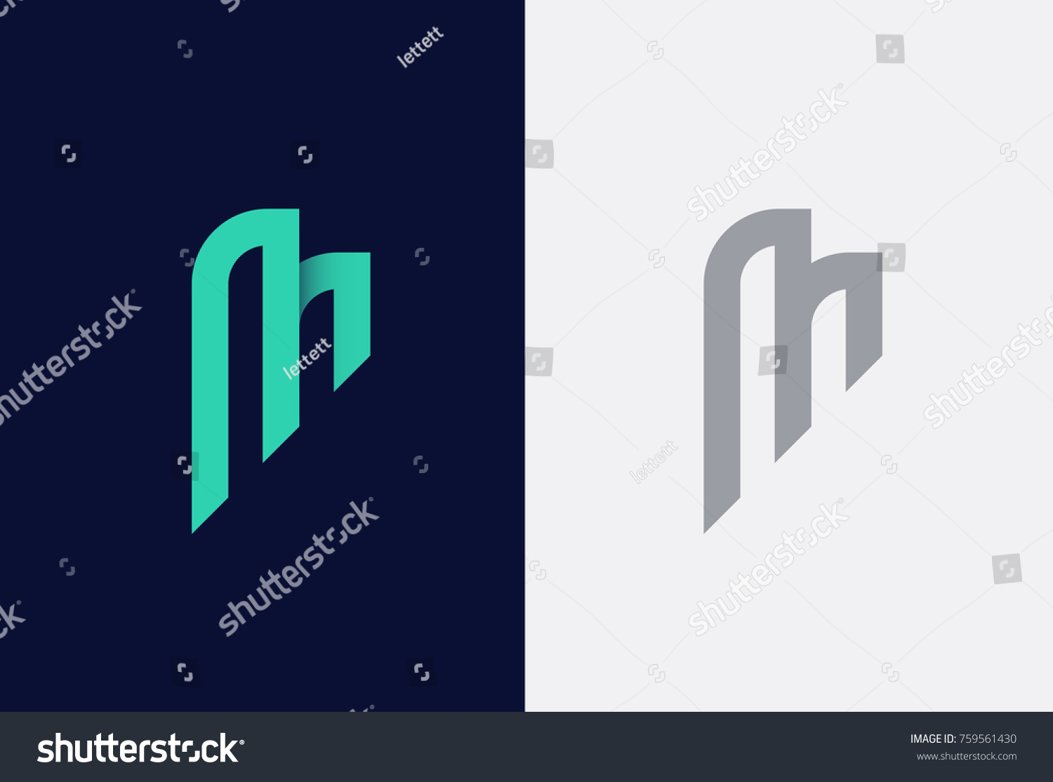 Abstract letter M logotype. Modern logo idea sign. Universal emblem vector icon. #759561430