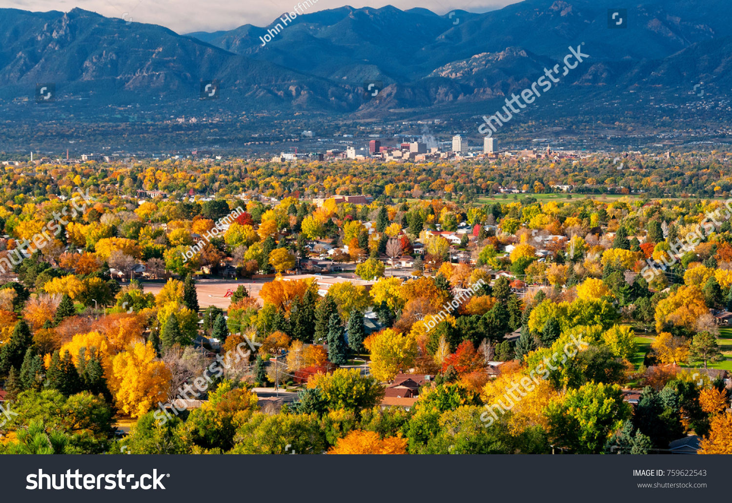 Downtown Colorado Springs as seen from Grandview Lookout in Palmer Park #759622543