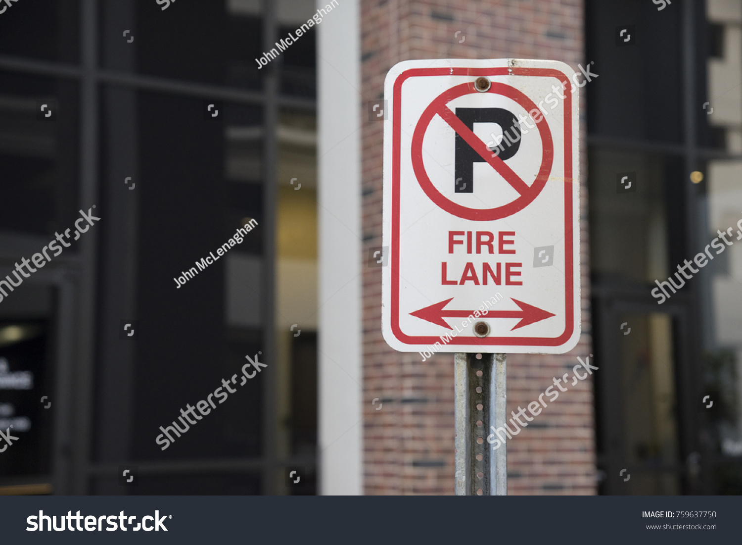 Fire Lane No Parking Sign Outside #759637750