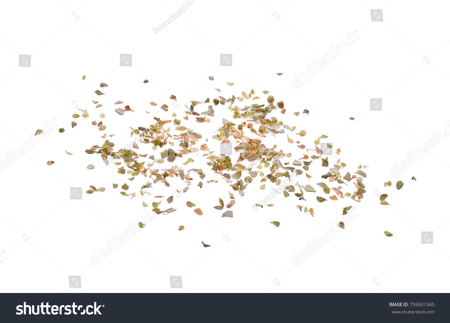 dried oregano spice isolated on white background #759931345