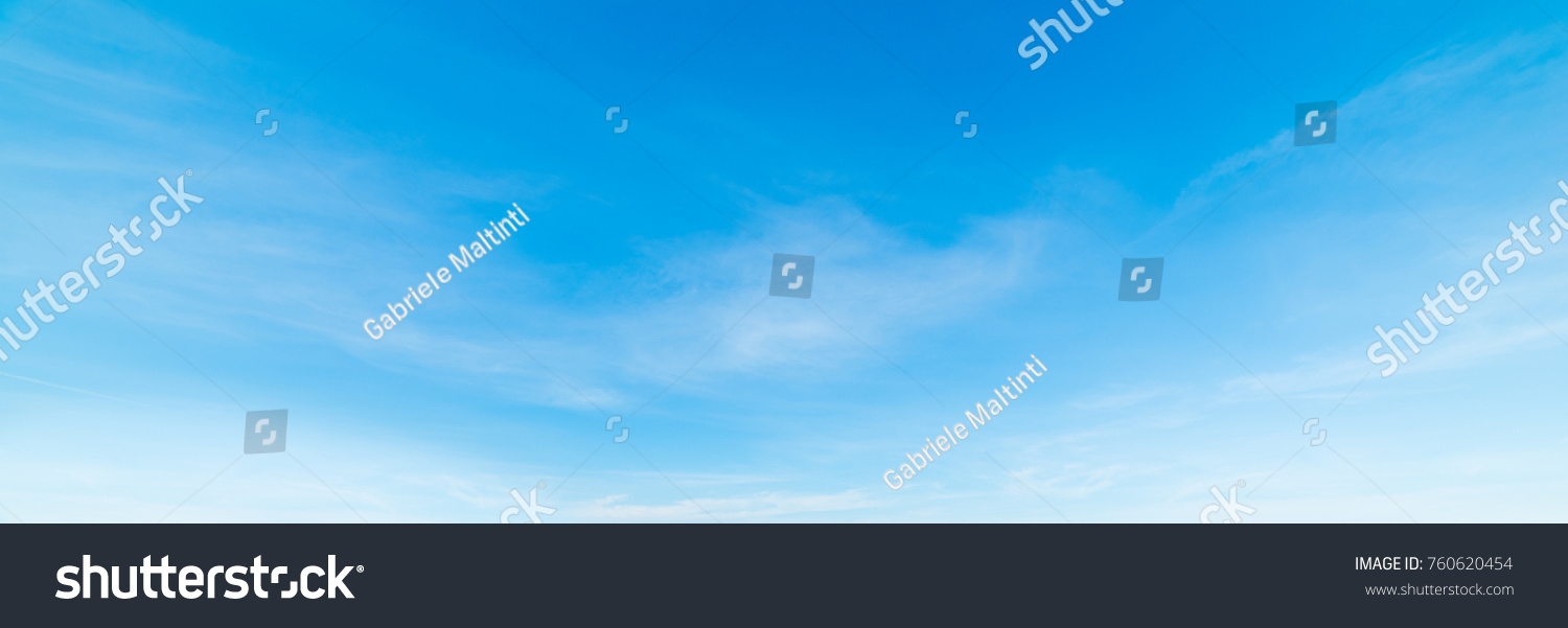 blue sky with white, soft clouds #760620454