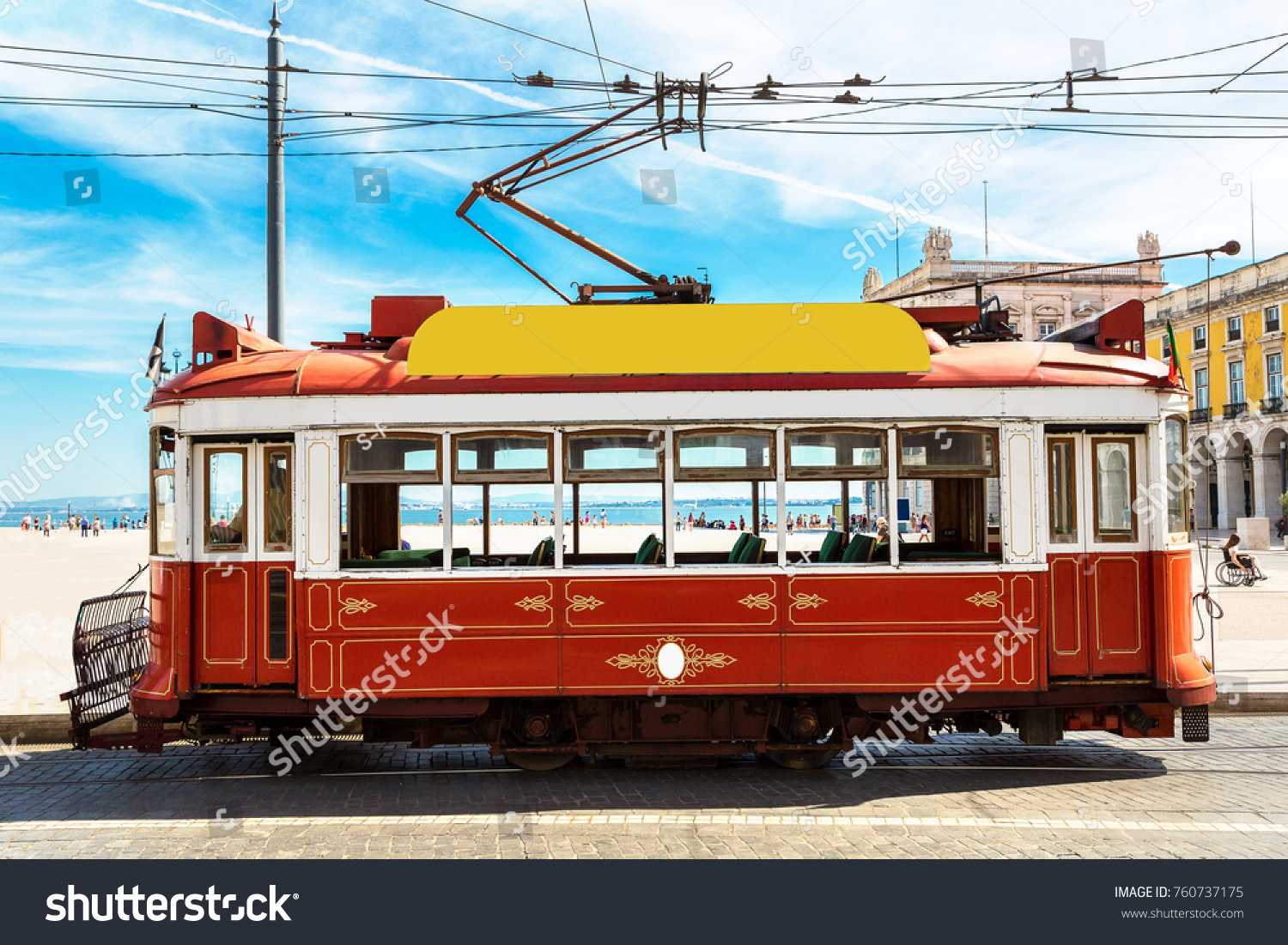 Vintage tram in Lisbon, Portugal in a summer day #760737175