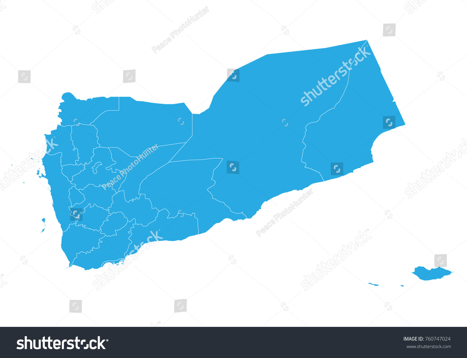 Map Of Yemen High Detailed Vector Map Yemen Royalty Free Stock Vector 760747024 
