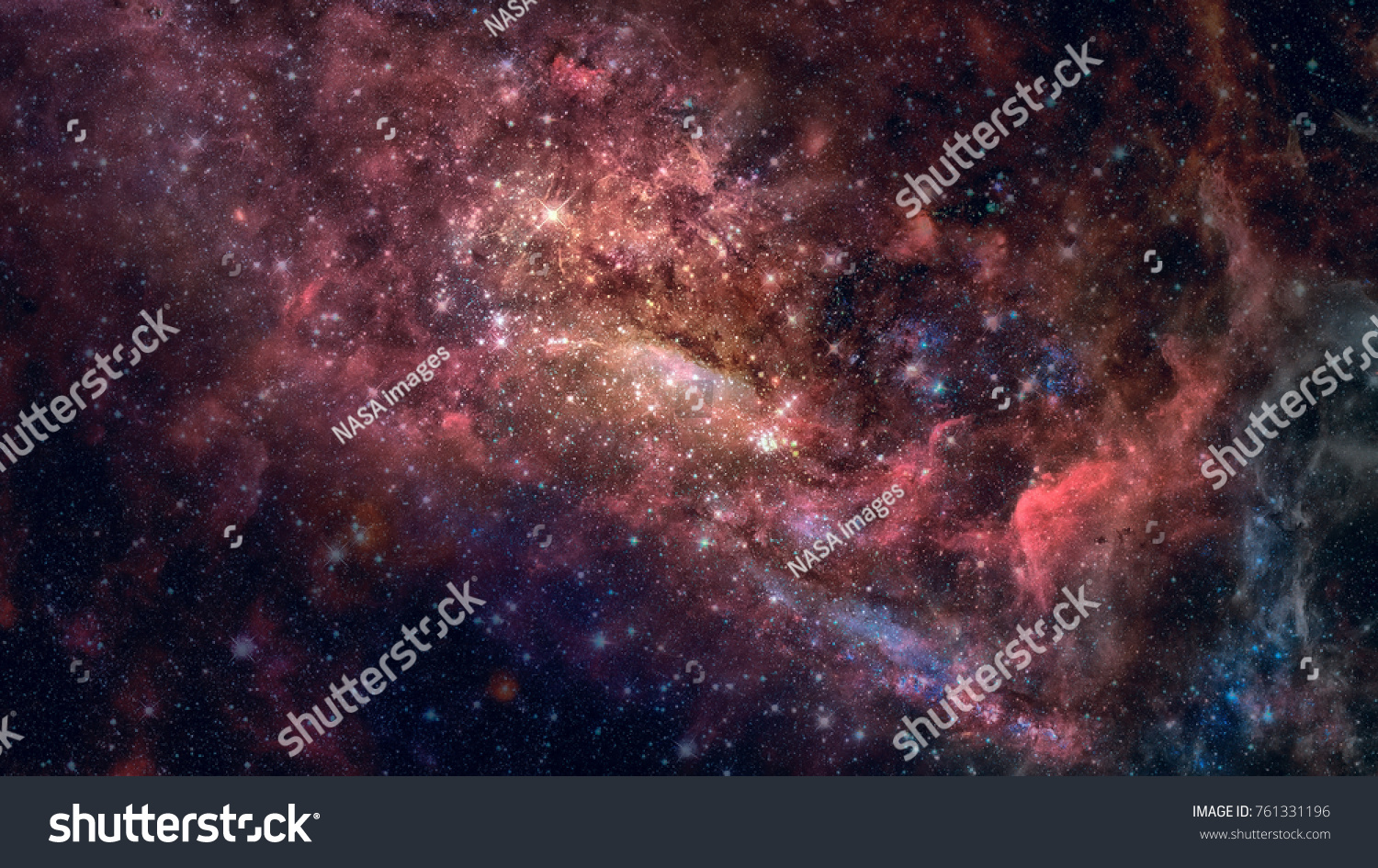 Nebula and galaxies in space. Elements of this image furnished by NASA. #761331196