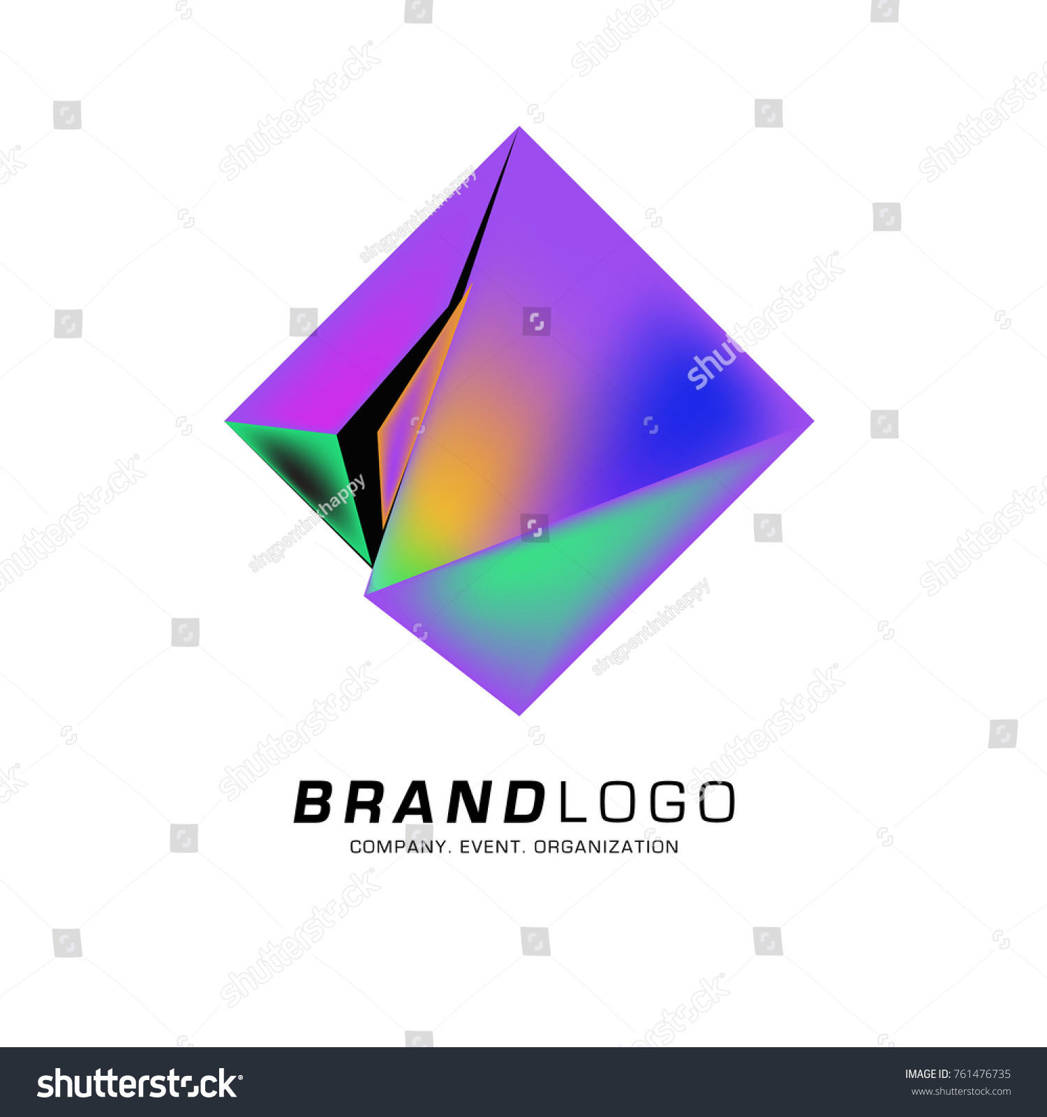 Vector cube abstract logo design - Royalty Free Stock Vector 761476735 ...