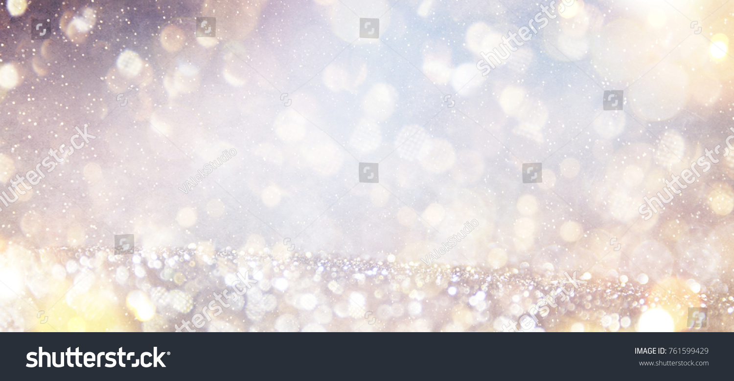Blurred background with bokeh. Christmas and Happy New Year greeting card. #761599429