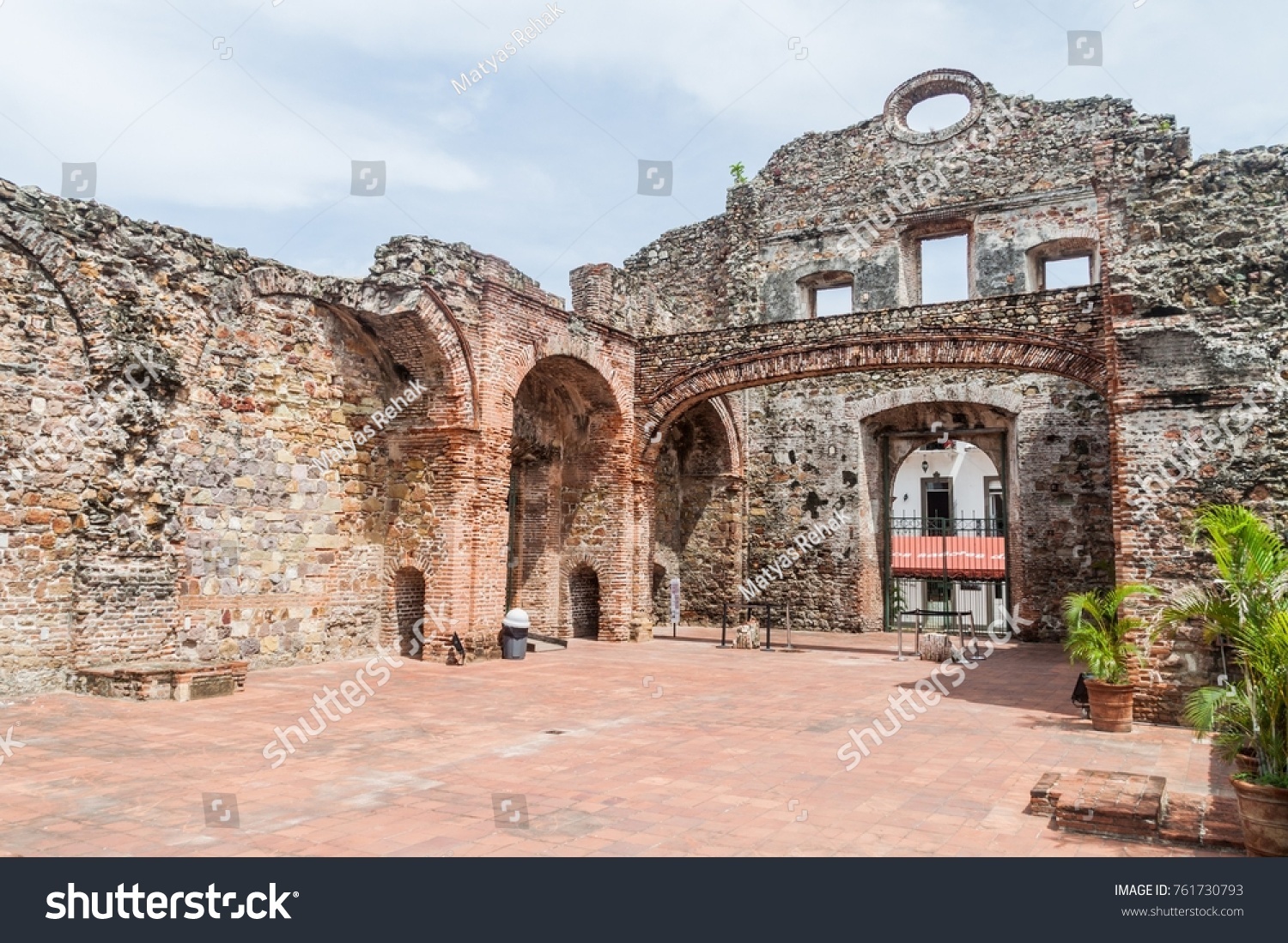 Ruins of Santo Domingo church in Casco Viejo (Historic Center) of Panama City #761730793