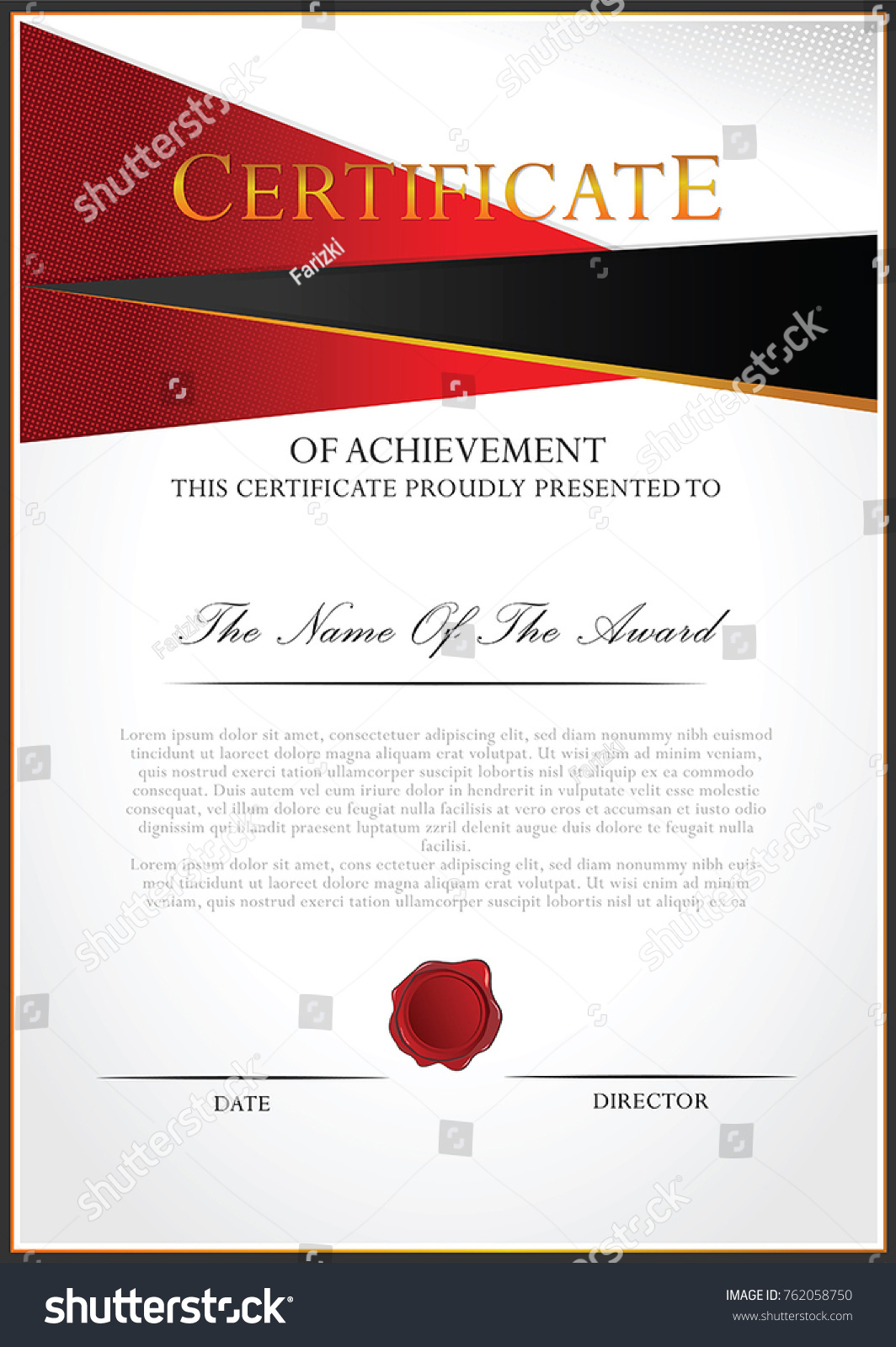 Certificate template with halftone dots background #762058750