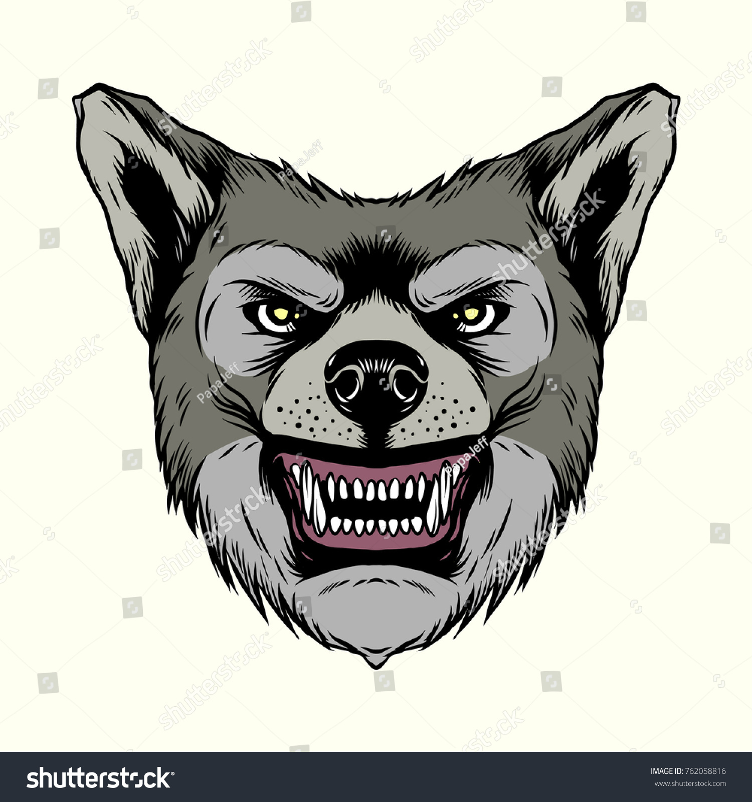 Angry Head Coyote Mascot Illustration Royalty Free Stock Vector 762058816 4375