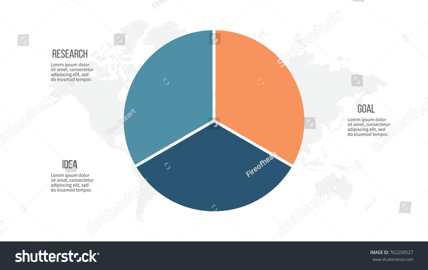 Business Infographics Pie Chart Graph With 3 Royalty Free Stock