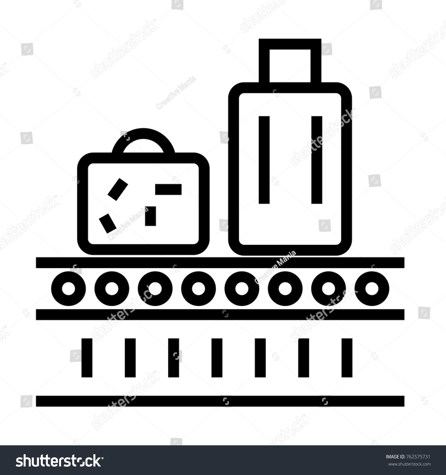 Baggage Claim vector outline icon - Royalty Free Stock Vector 762575731 ...