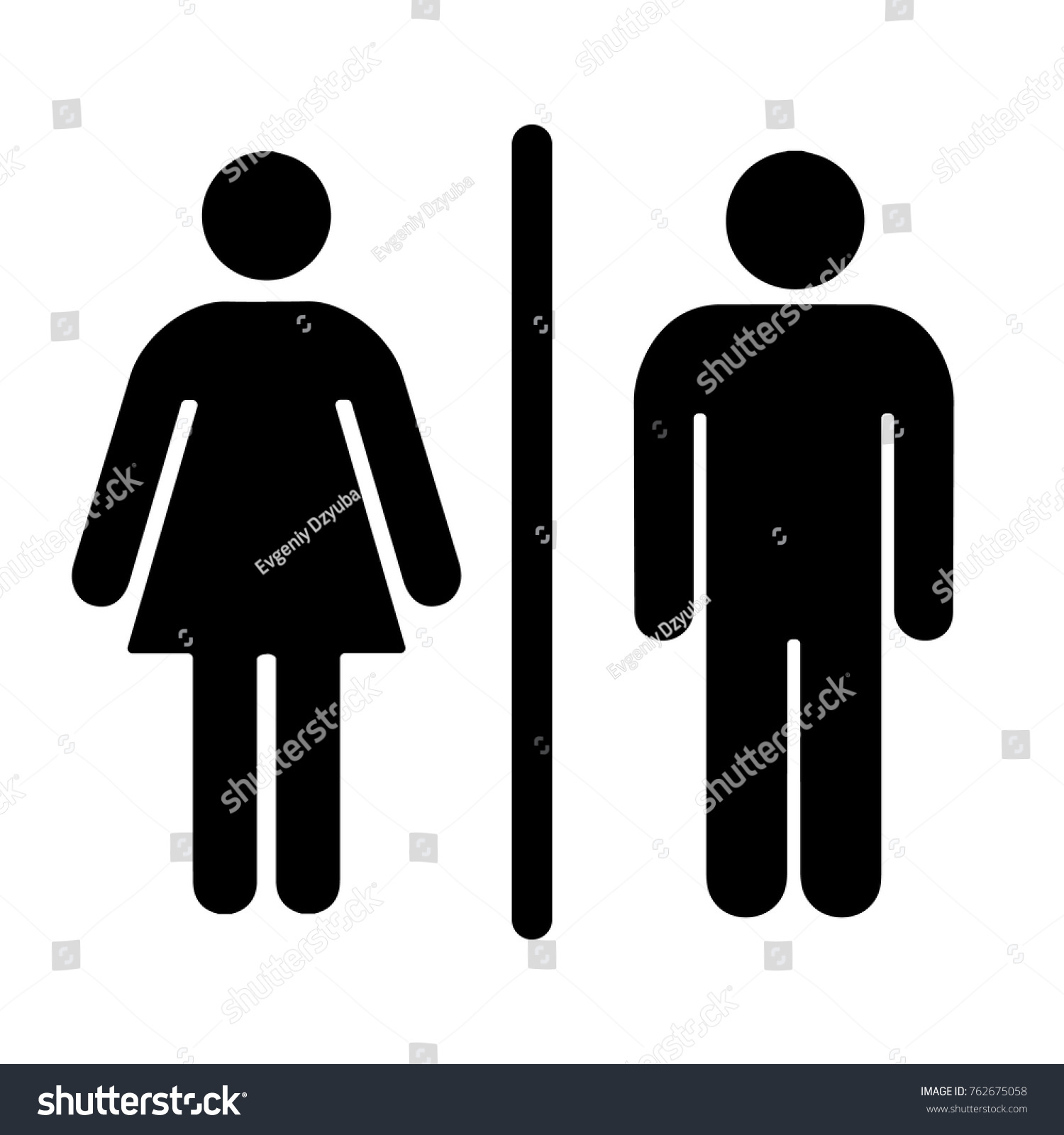 Simple basic sign icon male and female toilet. Vector illustration. #762675058