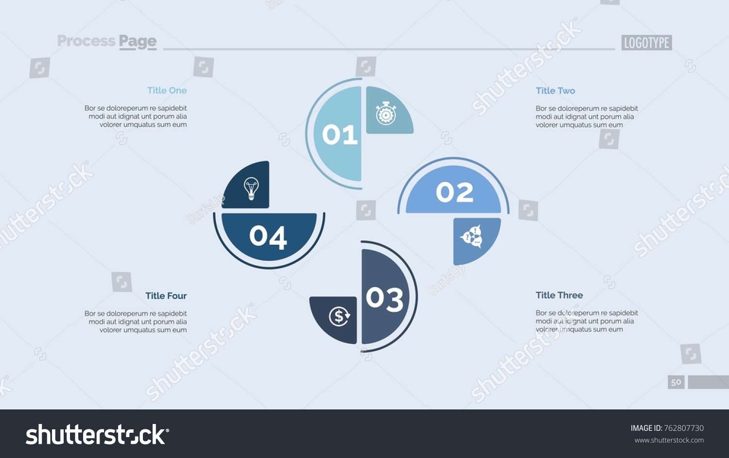 Cycle Chart with Four Elements Template - Royalty Free Stock Vector ...