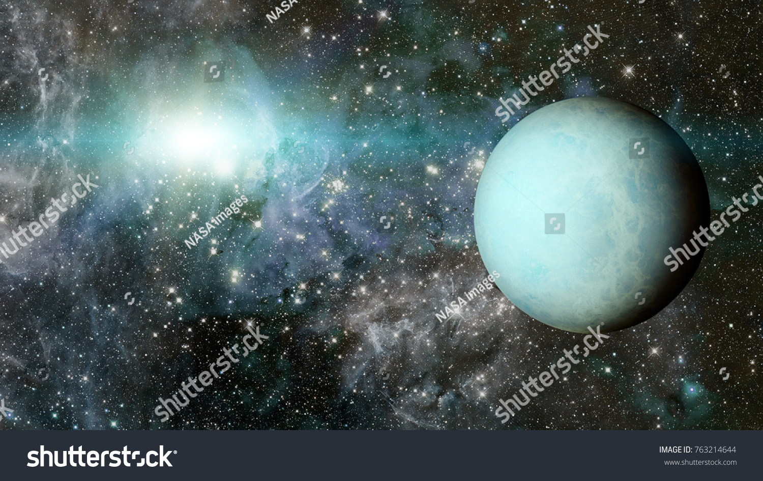 Planet Uranus. Elements of this image furnished by NASA. #763214644