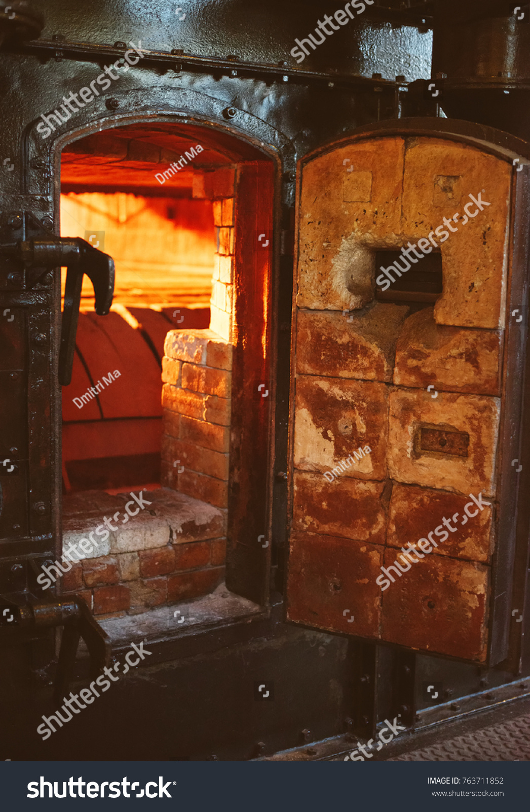 Large industrial furnace in the factory. #763711852