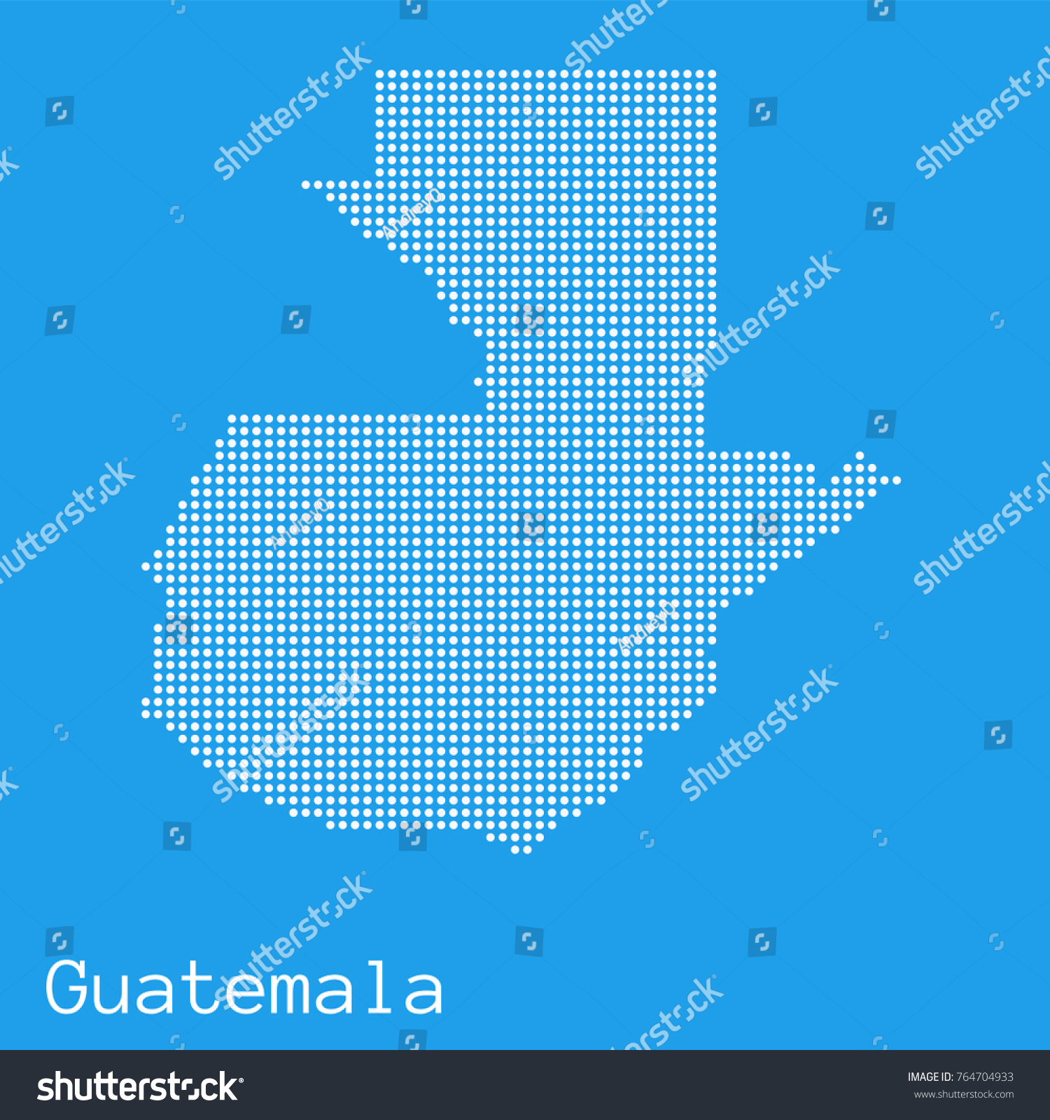 Vector Guatemala Map Silhouette Dotted On Blue Royalty Free Stock Vector 764704933 1114