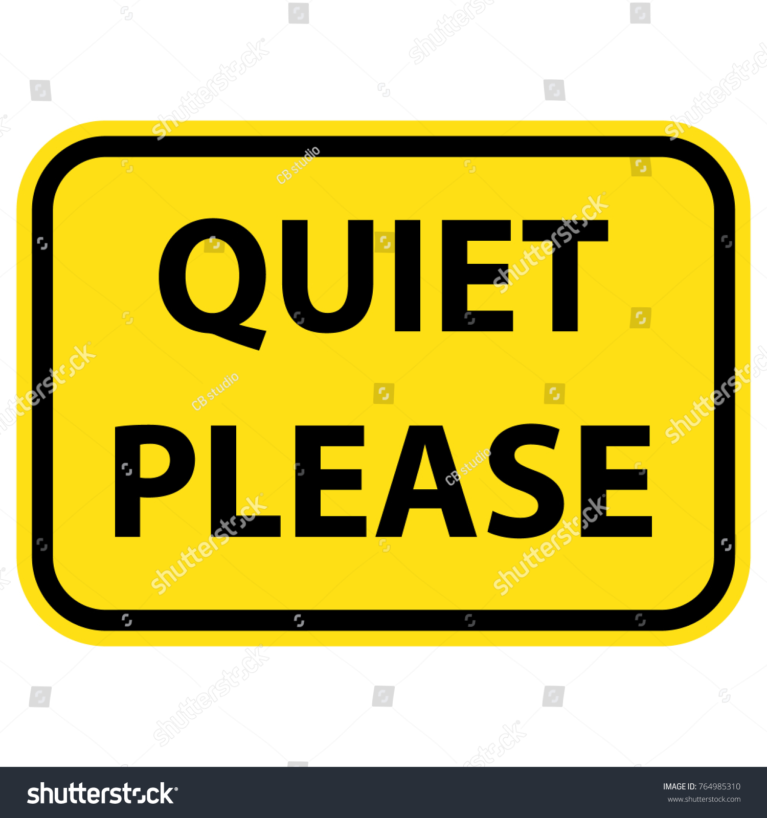 Quiet please sign - Royalty Free Stock Vector 764985310 - Avopix.com