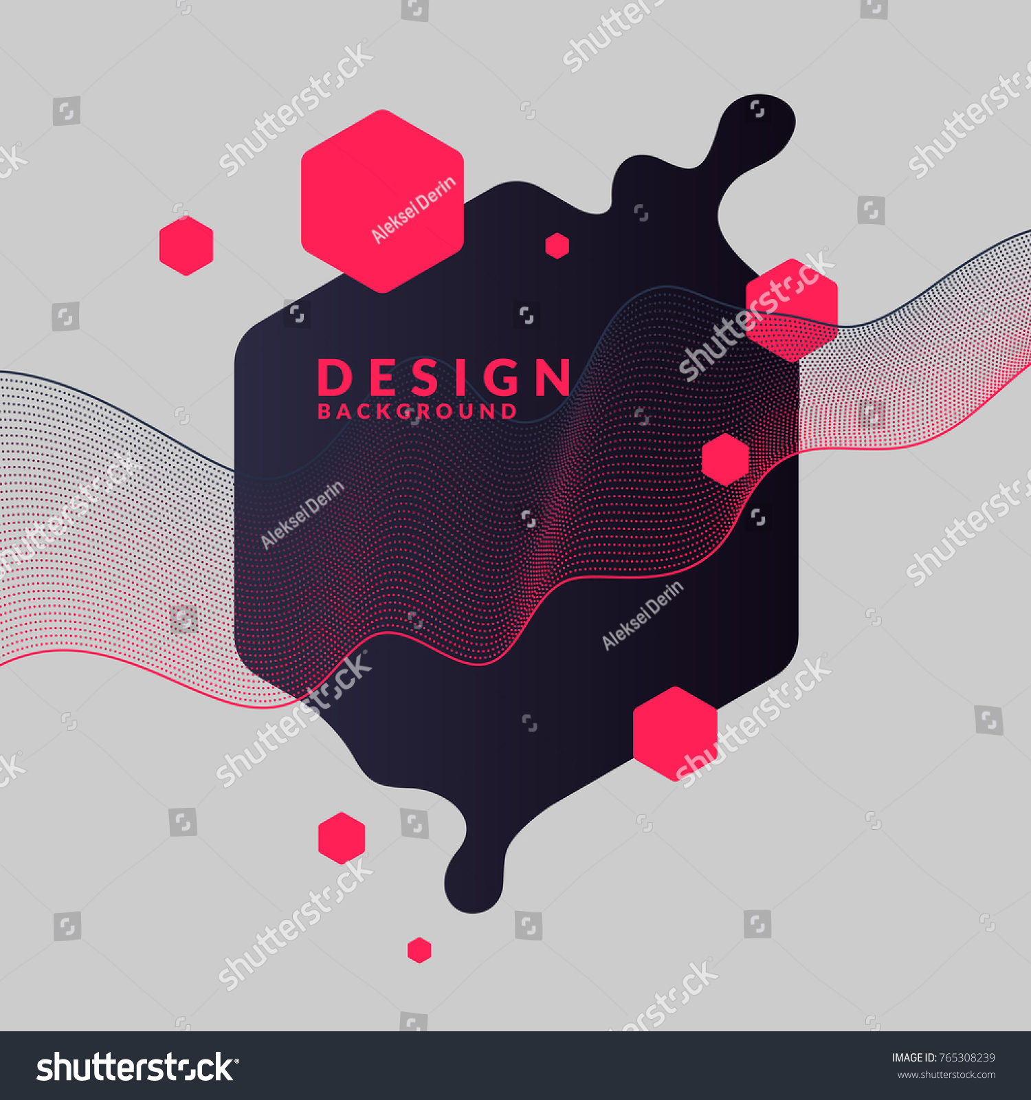 Trendy abstract background. Composition of geometric shapes and splash. Vector illustration #765308239