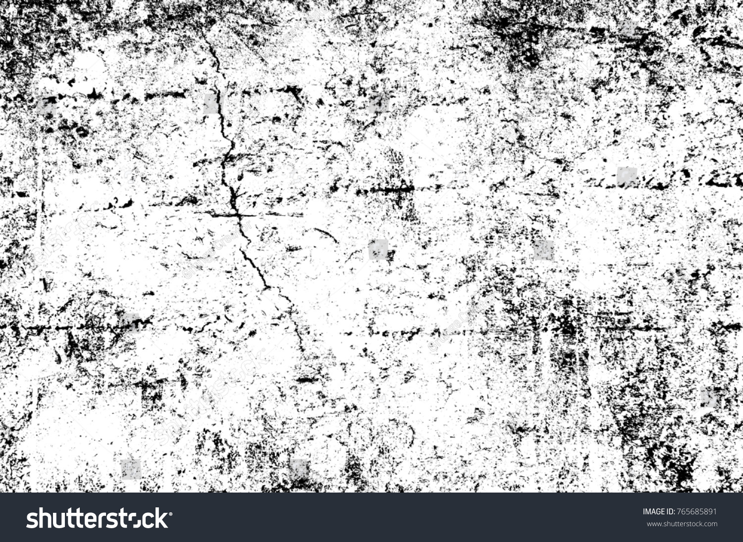 Grunge black and white pattern. Monochrome particles abstract texture. Background of cracks, scuffs, chips, stains, ink spots, lines. Dark design background surface. Gray printing element #765685891