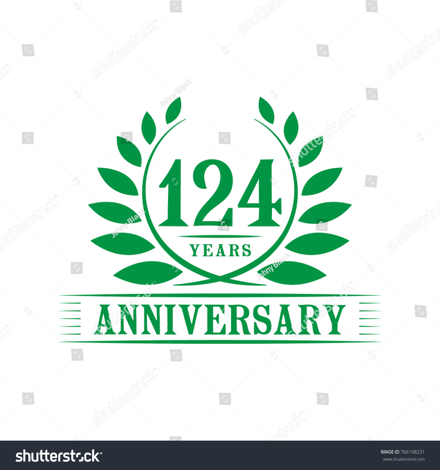 124 years anniversary logo template. - Royalty Free Stock Vector ...