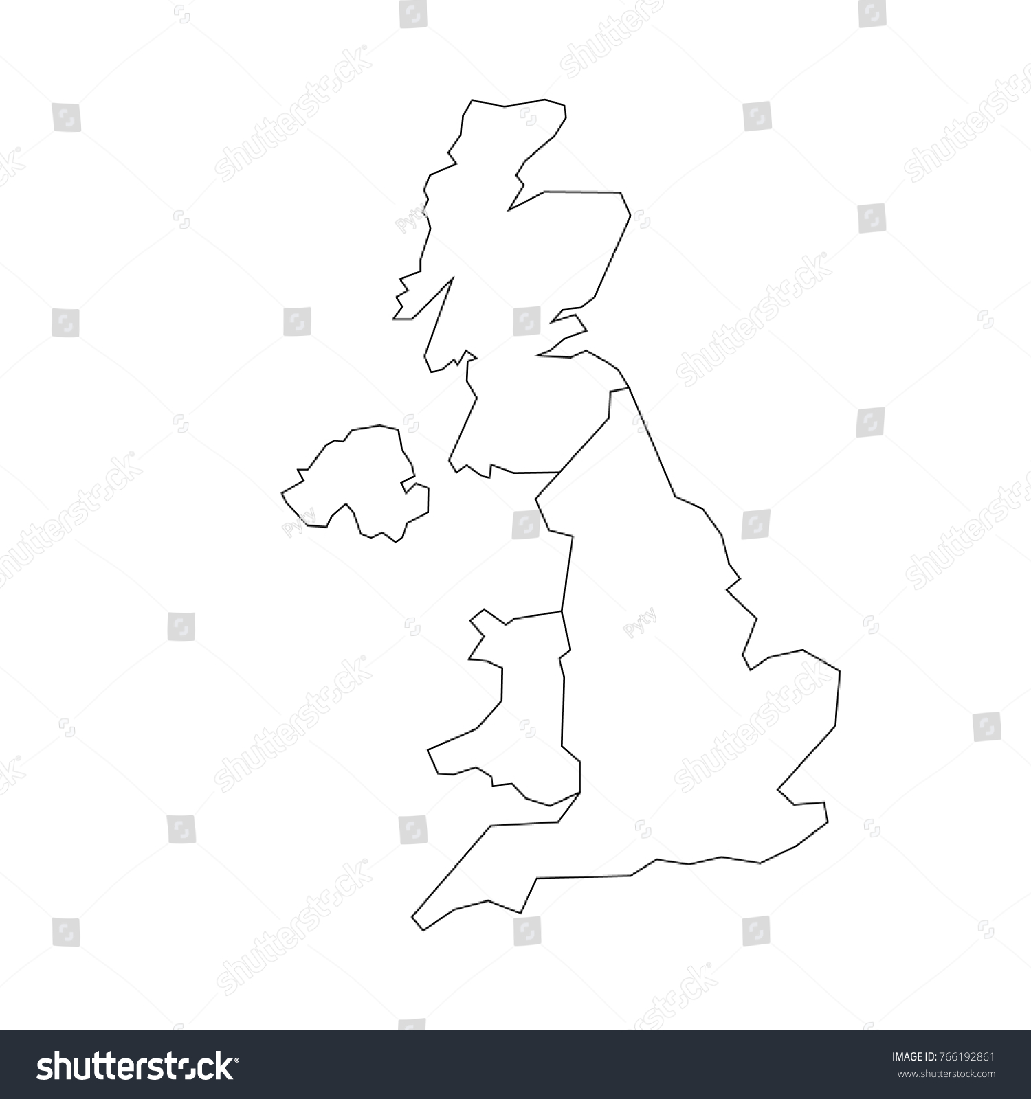 Map of United Kingdom countries - England, Wales - Royalty Free Stock ...
