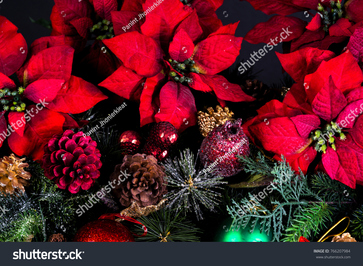 Christmas decoration as a background./ Christmas decoration #766207984