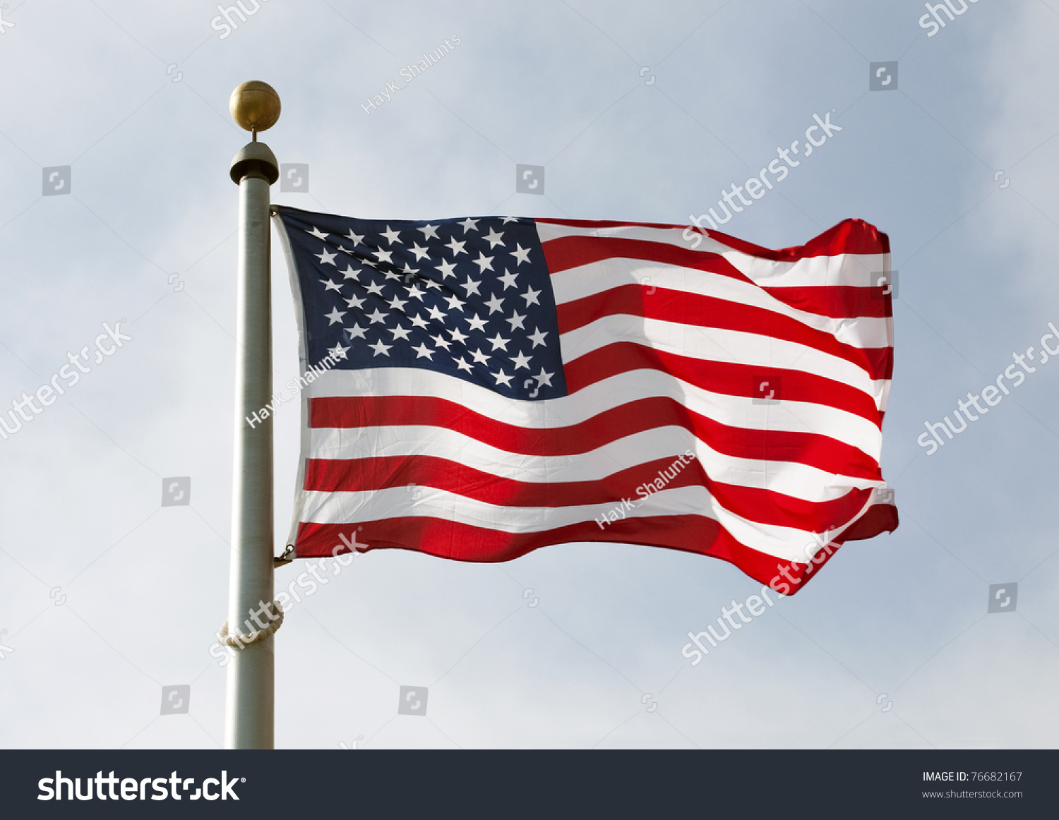 US Flag on Pole #76682167