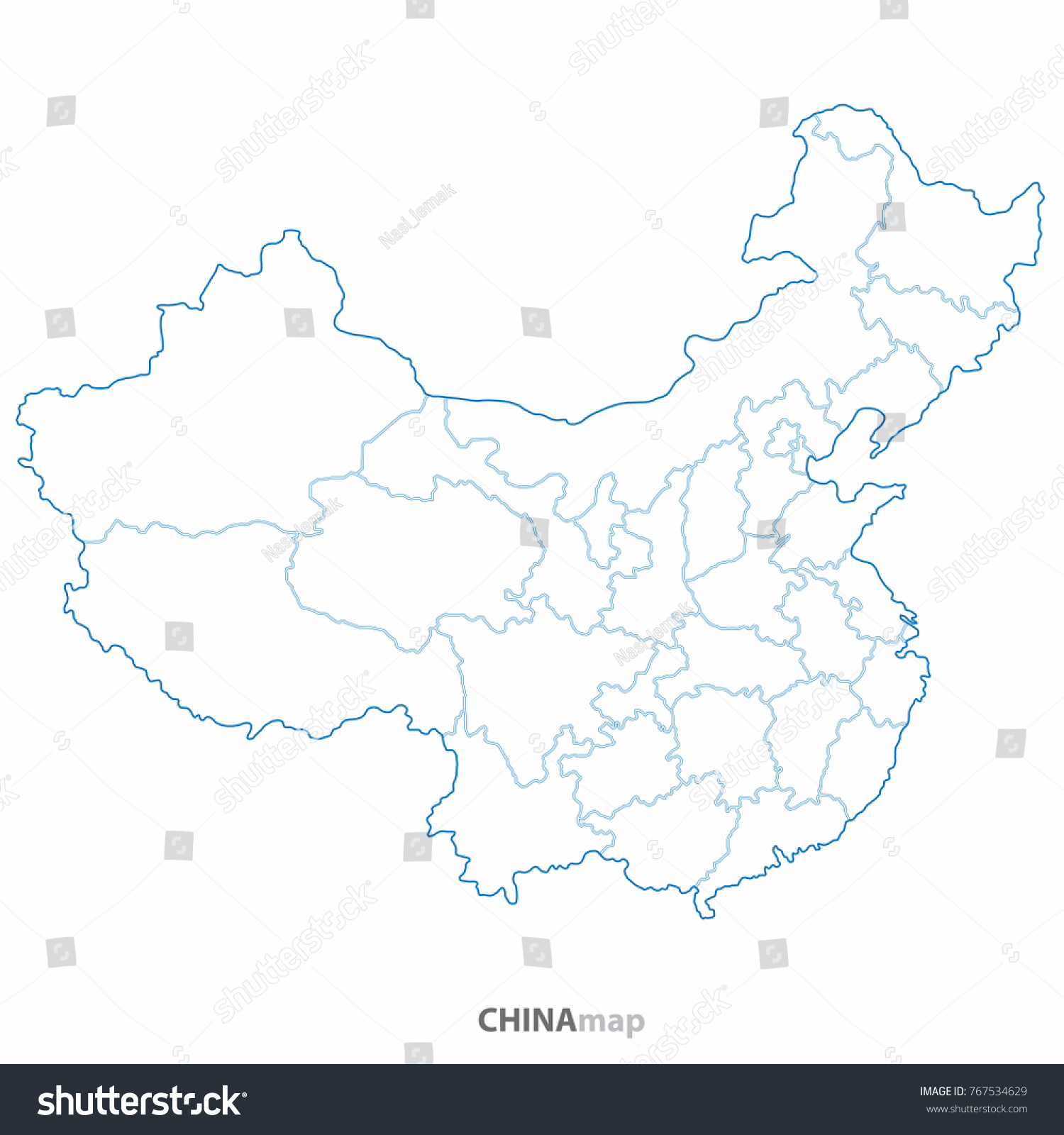 China world map country outline in graphic - Royalty Free Stock Vector ...