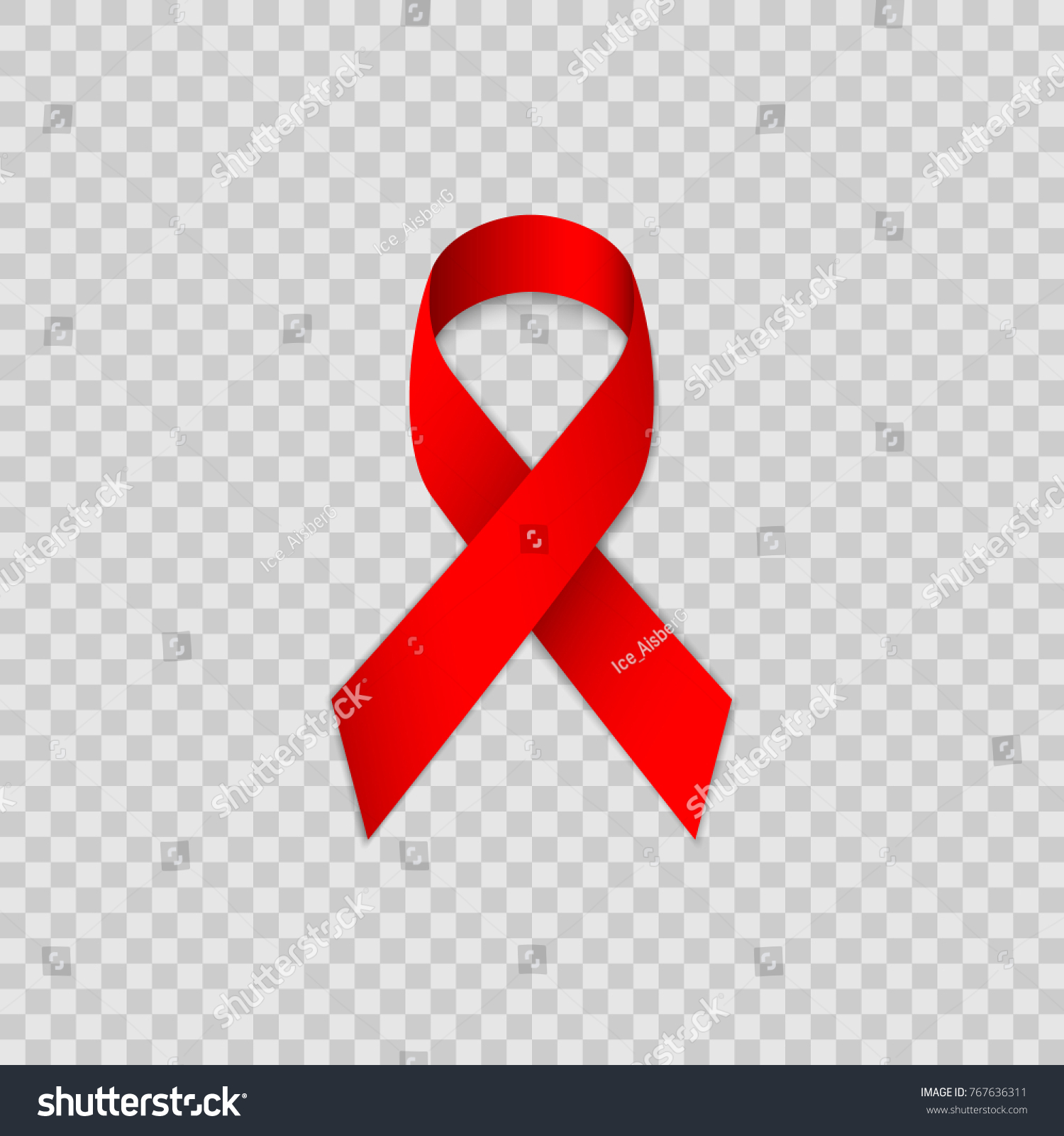 Red ribbon on transparent background. HIV/AIDS - Royalty Free Stock ...