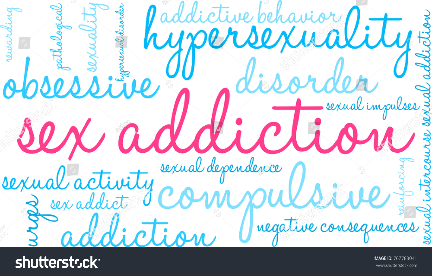Sex Addiction Word Cloud On A White Background Royalty Free Stock Vector 767783041