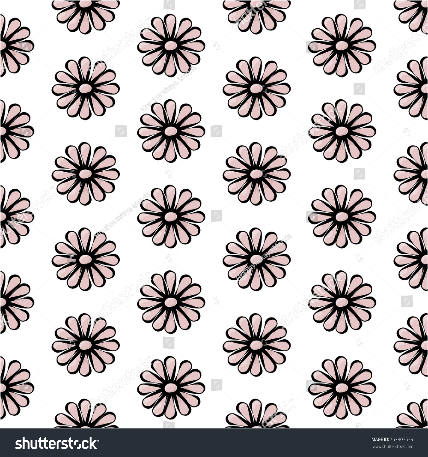 pattern with a pastel pink blossom flower #767807539