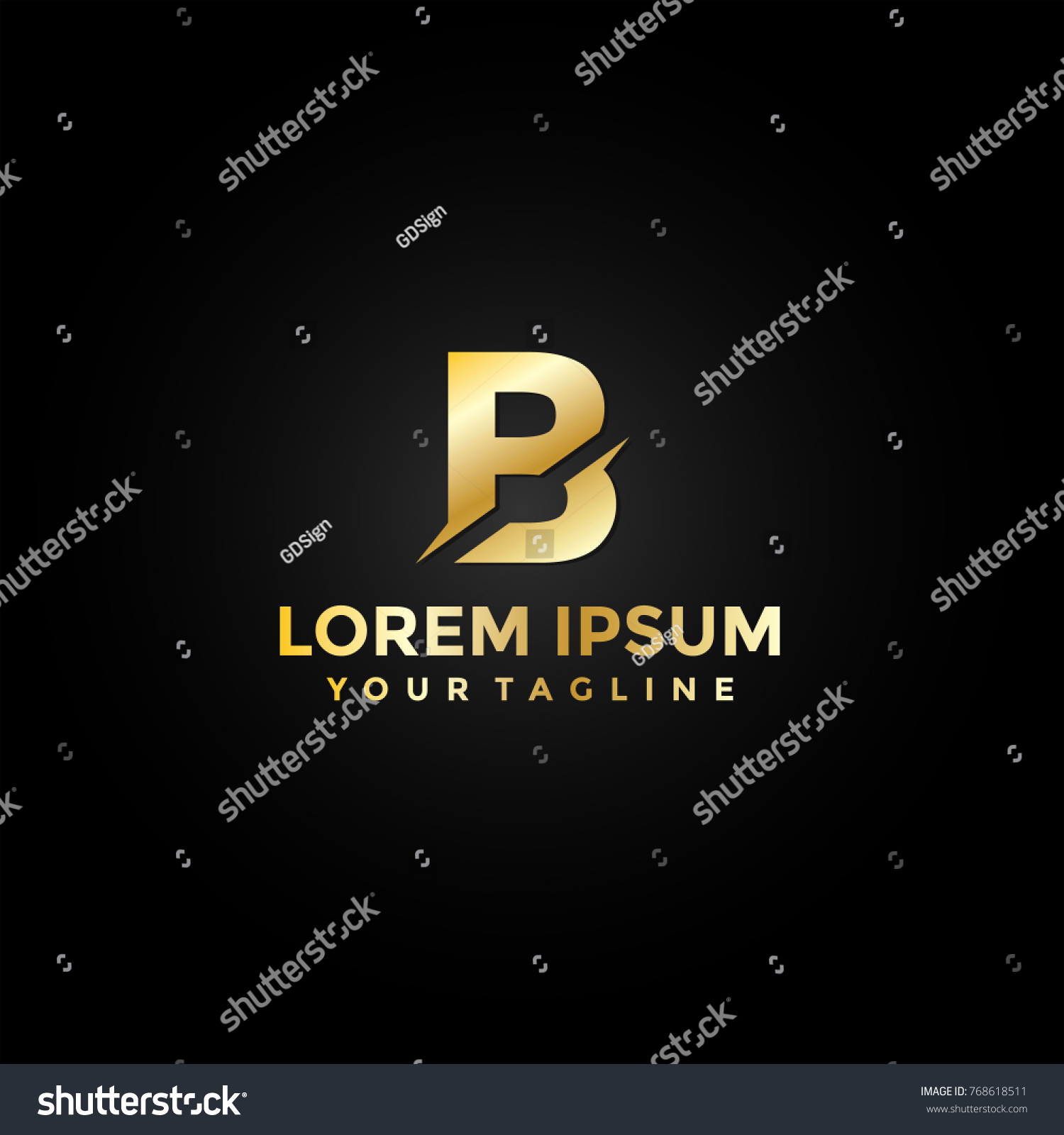 Gold Letter B Logo Vector - Royalty Free Stock Vector 768618511 ...