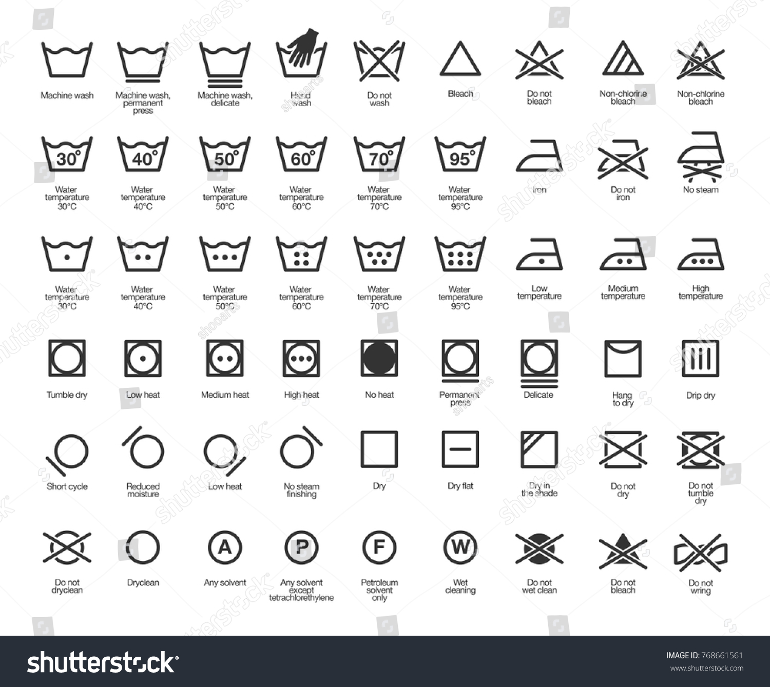 Laundry Vector Icons set, full collection #768661561