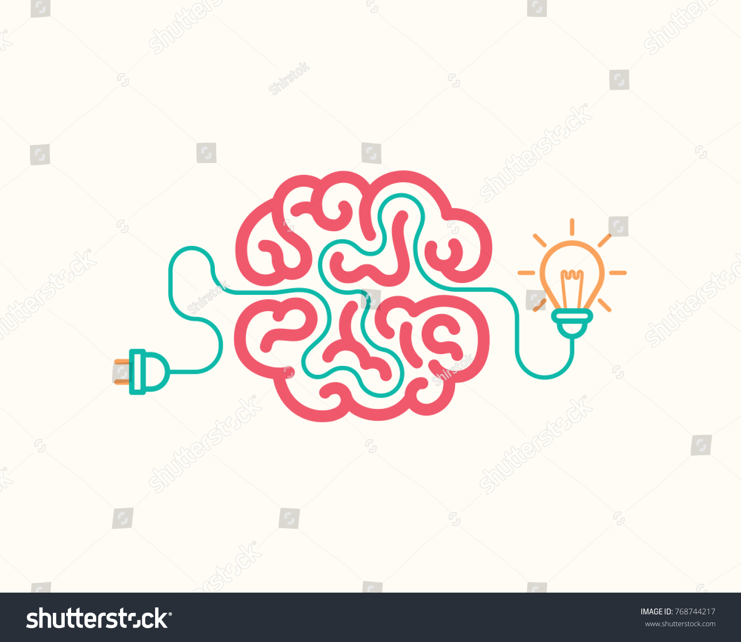 Brainstorming creative idea. Innovation and solution, vector illustration. #768744217