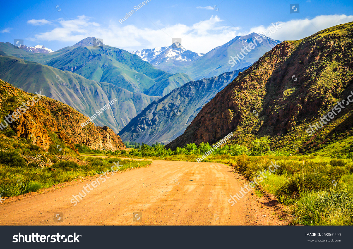 Mountain hill road landscape background #768860500