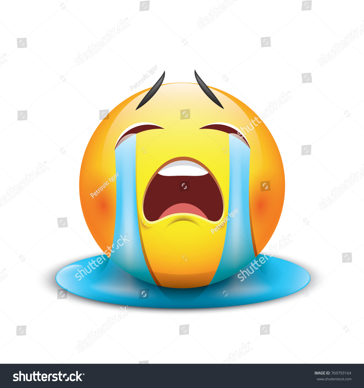 Crying Sad Emoticon Emoji Smiley Vector Royalty Free Stock Vector 769793164 0382