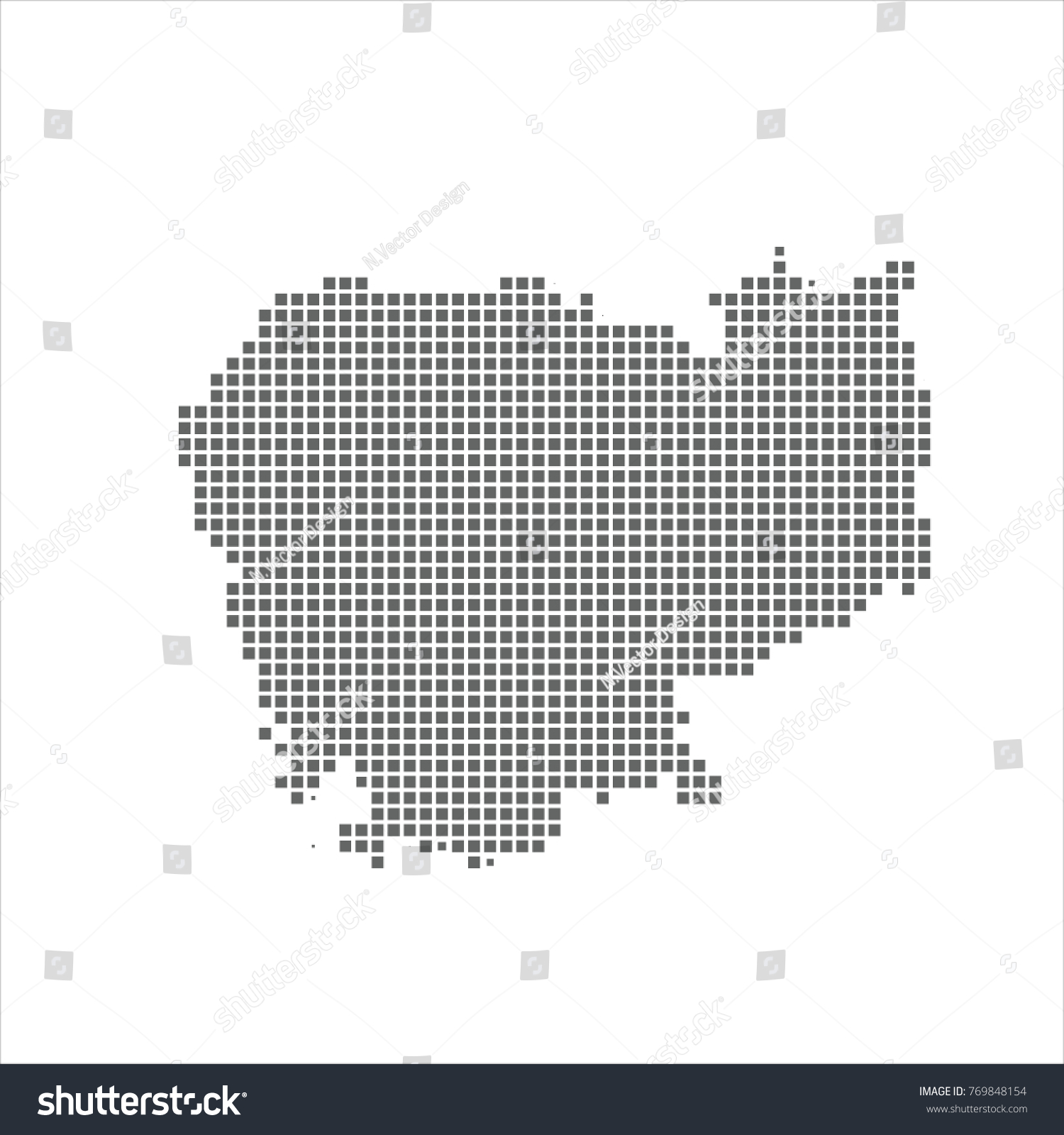 Pixel map of Cambodia. Vector dotted map of - Royalty Free Stock Vector ...