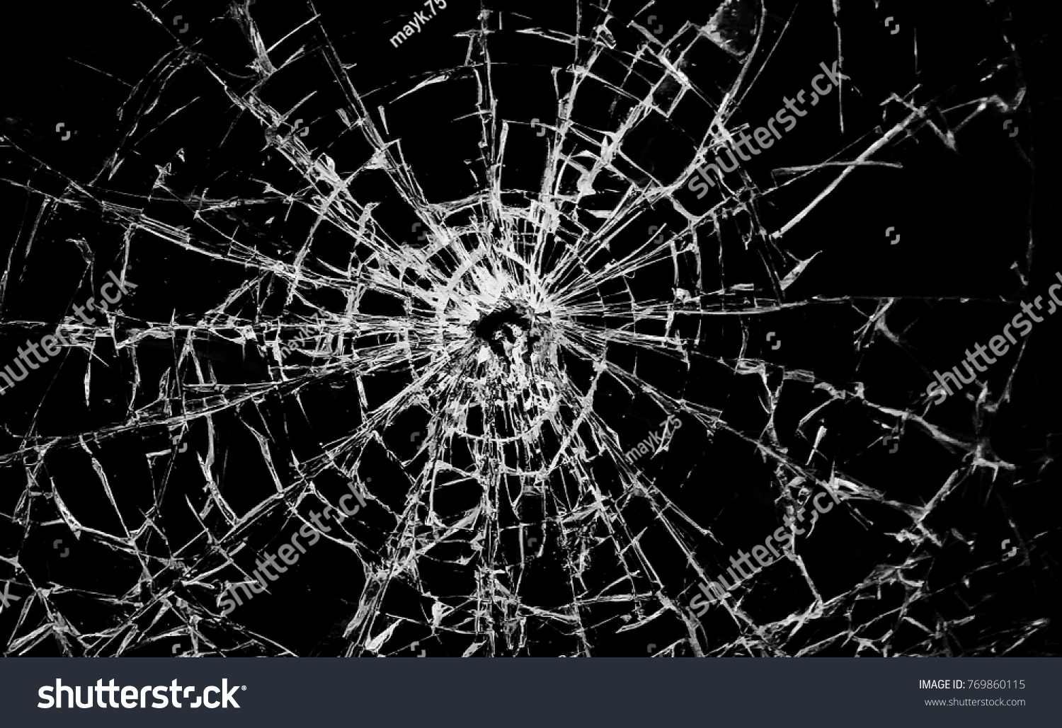 contrasting broken glass on a black background #769860115